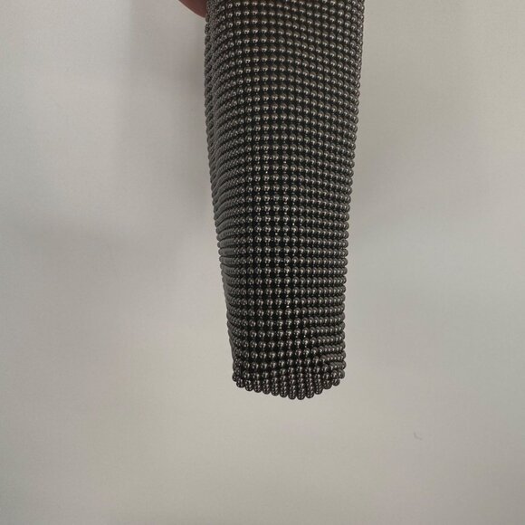 Vintage Talbots Black Mesh Evening Bag  Chain Strap & Kiss Lock Closure gray - Picture 9 of 15